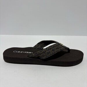 Calvin Klein Women’s Calora Brown Flip Flop Sandals, Size 6 M